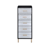 Black and Silver 4-drawer Jewelry Armoire with Lift-top B062P181349