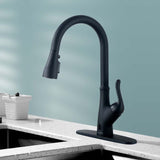 ZNTS Pull Down Touchless Single Handle Kitchen Faucet 20S05101MBL