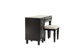 Traditional Formal Black Color Vanity Set w Stool Storage Drawers 1pc Bedroom Furniture Set Tufted B011111845