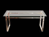 51" Modern Minimalist Rectangular Glass Dining Table for 4-6 with 0.31" Tempered Glass Tabletop and W3732P369039
