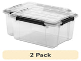 (2 pack) Gasket Box, 34 Quart IP68 WaterProof Clear Plastic Storage Bin with Lid, Gasket Seal and 83303656