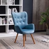 ZNTS Doarnin Contemporary Silky Velvet Tufted Button Back Accent Chair, Blue T2574P164266