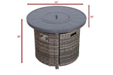 25" H x 32" W Aluminum Outdoor Fire Pit Table with Lid B120142403