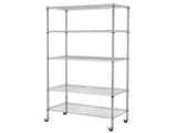 5-Tier NSF-Certified Steel Wire Shelving with Wheels Chrome 74365237