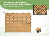 30-Pack Acacia Wood Interlocking Deck Tiles 12"x12" Quick Drainage for Patio Garden Poolside Natural 08436898