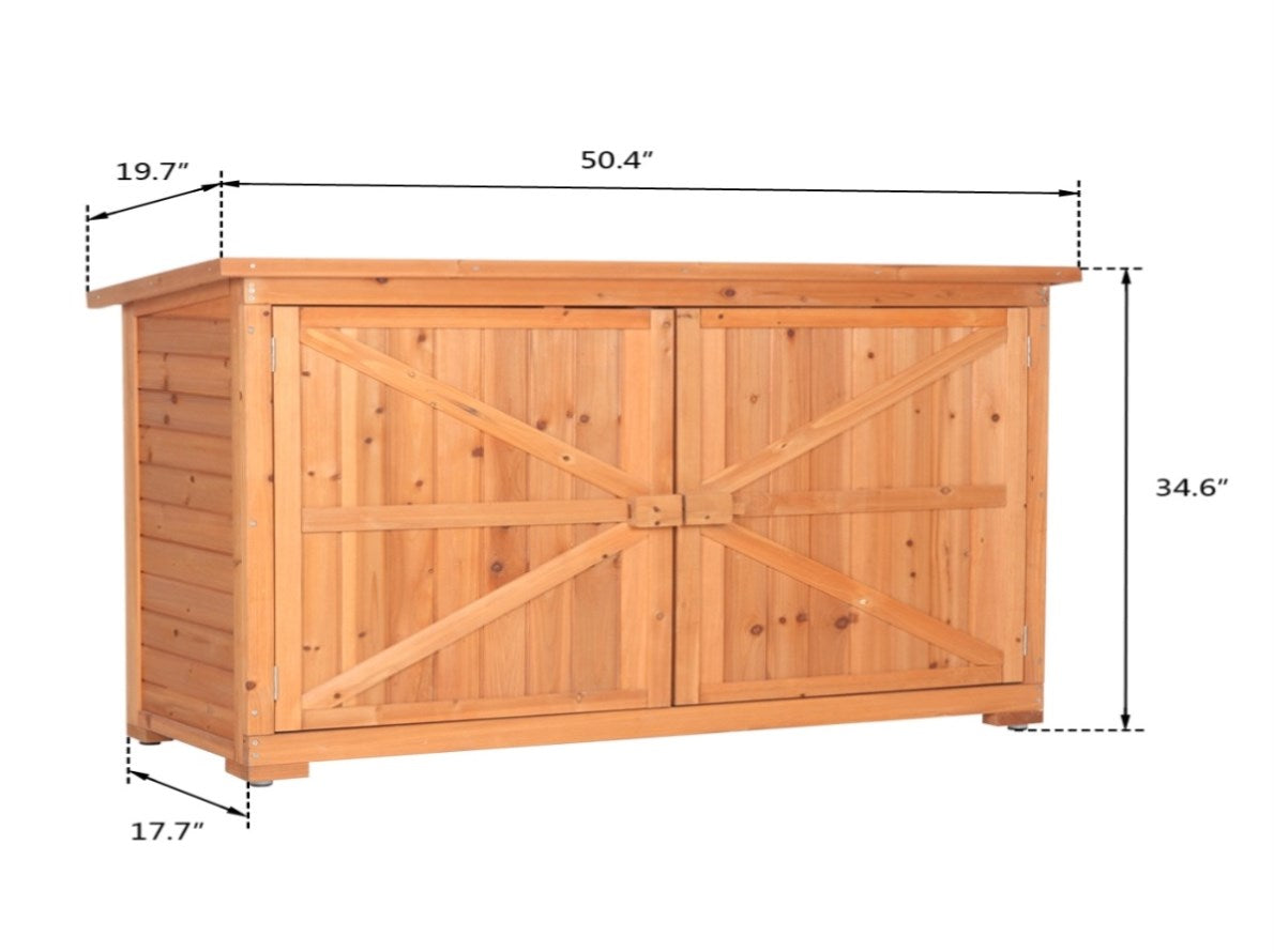 Shed Locker Double Doors Fir Wooden Garden Yard Shed Lockers Outdoor Storage Cabin ...