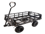 (Black double fence utility cart) Wagon Cart Garden cart trucks make it easier to transport firewood W22784159