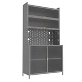 73'' Tall Kitchen Pantry Cabinet , 6 Level Flip Door with Pegboard Spacious, Adjustable & Stylish 07818952