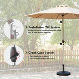 10FT Patio Umbrella, Outdoor Table Umbrella with Push Button Tilt and Crank, UV Protection W1859P195942