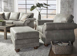 ZNTS Leinster Faux Leather Upholstered Nailhead Chair and Ottoman T2574P196949