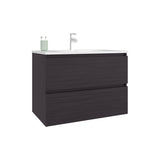 Bathroom Vanity, 2 Drawers, Black Wengue B097P350334