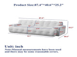 87.4-inch Cloud Series Minimalist Button-Tufted Square Arm Three-Seater Sofa, Chenille Sofa, W3505P383949