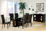Modern Contemporary Dining Side Chairs Set of 2 Dark Brown Faux Leather Upholstered Espresso Finish B011P255724