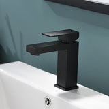 Black Bathroom Faucet, Brushed Black Faucet for Bathroom Sink, Black Single Hole Bathroom Faucet W1932P156128