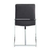 Grey and Chrome Side Chair with Metal Base B062P209297