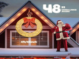 48in Pre-Lit Outdoor Christmas Wreath Decoration, LED Metal Holiday Decor for Home Exterior, Garden 11045968