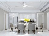 (Same as W882P146902) 52 Inch Modern Led Ceiling Fan With 3 Color Dimmable 5 ABS Blades Remote W882P266419