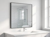 24"x36" Rectangular Bathroom Mirror Wall Mounted Mirror with Metal Frame, Black 65606210