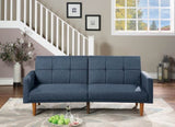 Transitional Look Living Room Sofa Couch Convertible Bed Navy Polyfiber 1pc Tufted Sofa Cushion HS00F8509-ID-AHD