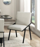 ZNTS Black Metal Base Contemporary Side Chairs Set of 2pc, Cream Fabric Upholstered Dining Furniture B011P285337