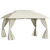 10' x 13' Patio Gazebo Canopy, Double Vented Roof, Steel Frame, Curtain Sidewalls, Outdoor Sun Shade W2225142542