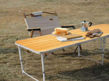 6ft Aluminum Alloy Folding Table wood grain color 84855702