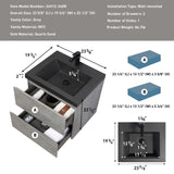 24" Floating Bathroom Vanity with Sink, Modern Wall-Mounted Bathroom Storage Vanity Cabinet with W1573P155844