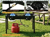 2 Burner Propane Stove 160000 BTU Black Metal Outdoor Propane Burner Stove Adjustable Heat 50414687