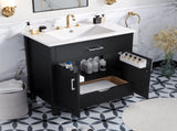 30-Inch Bathroom Vanity with Ceramic Sink and Ample Storage - The Perfect Choice for Small Bathrooms WF530809AAB