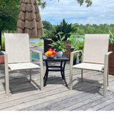 VRSHWO Garden Patio Chairs Set of 2, Weather Metal Outdoor Dining Chairs , Garden, Poolsides, Cream W213P335868