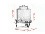 2.5 Gallon Glass Beverage Dispenser, Drink Dispenser with Metal Stand & Stainless Steel Spigot, 81866053