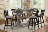 Counter Height Chairs Set of 2, Black X-Back 360-degree Swivel Chair Solid Rubberwood Kitchen Dining B011P194598