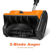 500W Cordless Snow Shovel - 11in Wide 6.3in Deep, 26ft Snow Throwing, 45&deg Rotatable Guide Plates, 40429603