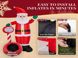 96.5" Giant Christmas Inflatable Santa, North Pole Road Sign Design, Built-in Fan with 88763276