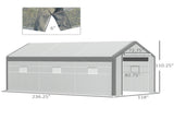 20' x10' x 9' Walk-in Greenhouse with Roll Up Door With 6 Closeable Windows 85412464