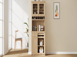 Farmhouse 35.4x17.7x74.8inch Freestanding Buffet with Hutch, Tall N717P327043N