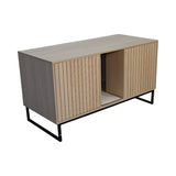 Modern Wooden Cat House with Scratching Mat - 47.64" x 21.46" x 25.98", 76.4 lbs W1412P271586