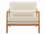 Oak Armrest Oak Upholstered Single Lounge Chair Indoor Lounge Chair Off-White 29506756