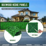12 pieces of 24 "x 16" artificial boxwood boards, grass wall panels, boxwood fence panels, UV 79050192