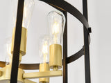 6-Light Metal Lantern Tiered Pendant Hanging Light Fixtures, Industrial Farmhouse Adjustable Height W5008P464267