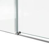 60*66" Fixed & Sliding Shower Door, Round Tube Hardware, Clear Glass Shower Door, 3/8 SGCC 93783804