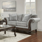 Hernen Carved Wood Frame Gray 5-Piece Living Room Set T2574P196577