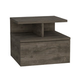 Adele Floating Nightstand with Drawer and Open Storage Shelves B070P188830