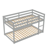 ZNTS Twin over Twin Floor Bunk Bed,Grey 48373666