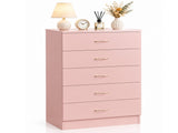 5-Drawer Particleboard Chest with Melamine Finish Drawer Dresser 26*13*39in Nail powder 90373951
