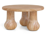 24" Round Mahogany Accent Table - Solid Wood, 110lbs Capacity, Indoor/Outdoor Use, Natural 66216560