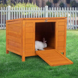 ZNTS Small Wood Rabbit Hutch Bunny Cage, Raised Cat House with Ladder for Small Animals W2181P195379