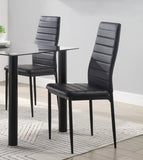 ZNTS Modern Style Black Metal Finish Side Chairs 2pc Set Faux Leather Upholstery Contemporary Dining Room B011P156153