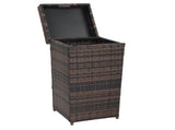 With Top Cover Iron Frame Rattan Trash Can Brown Gradient 87596867