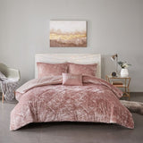 King/Cal King Velvet Comforter Set with Throw Pillow B03595940